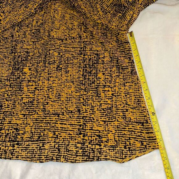 Primark Women’s Orange Black Abstract Pattern Mock Neck Blouse 14 EUC - Picture 9 of 10